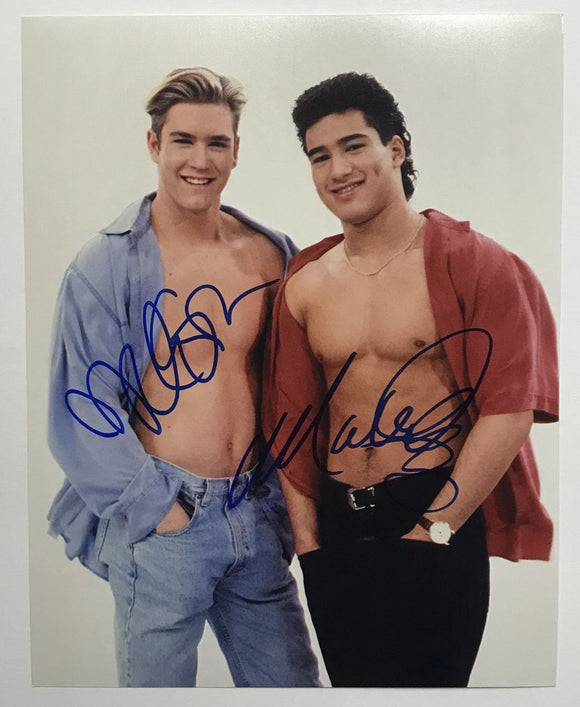 Mark-Paul Gosselaar & Mario Lopez Signed Autographed 