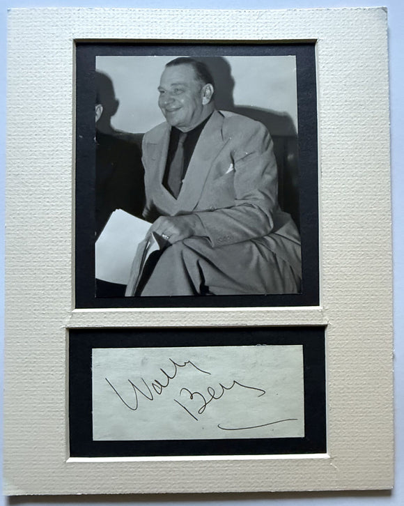 Wallace Beery (d. 1949) Signed Autographed Vintage Matted Signature - Lifetime COA