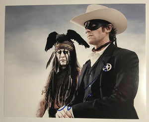 Johnny Depp & Armie Hammer Signed Autographed "The Lone Ranger" Glossy 8x10 Photo - Lifetime COA