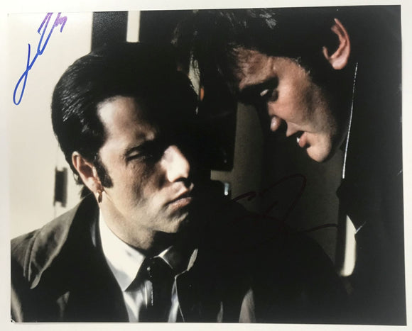John Travolta & Quentin Tarantino Signed Autographed 