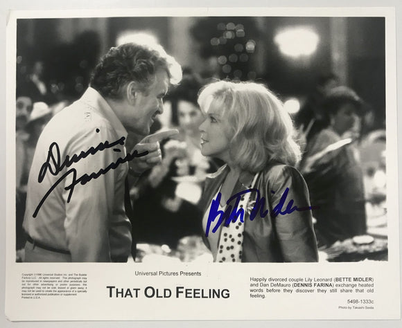 Dennis Farina & Bette Midler Signed Autographed 