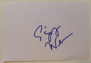 Sigourney Weaver Signed Autographed 4x6 Index Card - Lifetime COA