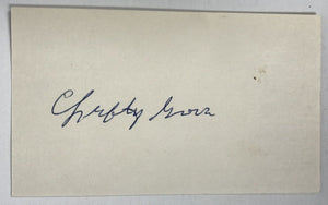 Lefty Grove (d. 1975) Signed Autographed Vintage 3x5 Index Card - Mueller COA