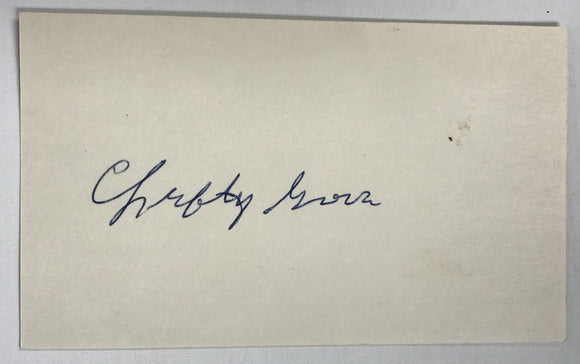 Lefty Grove (d. 1975) Signed Autographed Vintage 3x5 Index Card - Mueller COA