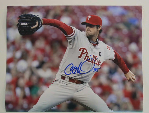 Cole Hamels Signed Autographed Glossy 11x14 Photo Philadelphia Phillies - COA Matching Holograms