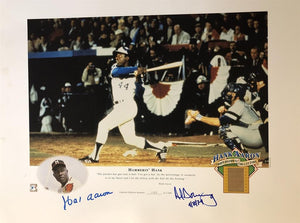 Hank Aaron & Al Downing Signed Autographed 16x20 Record HR Print #1183/2500 - Mueller COA