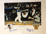 Hank Aaron & Al Downing Signed Autographed 16x20 Record HR Print #1183/2500 - Mueller COA