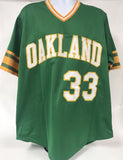 Jose Canseco Signed Autographed Oakland A's Green Baseball Jersey - PSA/DNA COA