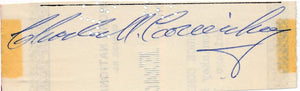 Charles Comiskey (d. 1931) Signed Autographed Vintage Signature Cut RARE - Mueller COA