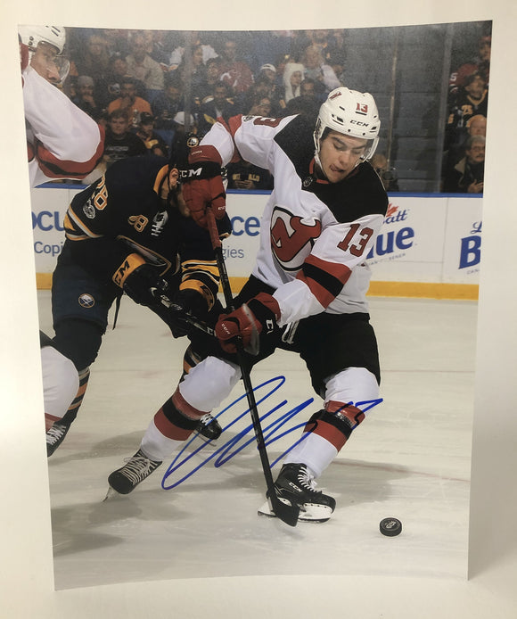 Nico Hirschier Signed Autographed Glossy 11x14 Photo New Jersey Devils - COA Matching Holograms