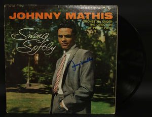 Johnny Mathis Signed Autographed "Swing Softly" Record Album - COA Matching Holograms