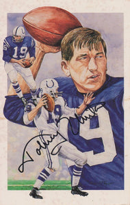 Johnny Unitas (d. 2002) Signed Autographed Legends Photo Postcard Baltimore Colts - COA Matching Holograms