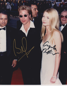 Brad Pitt & Gwyneth Paltrow Signed Autographed Glossy 8x10 Photo - COA Matching Holograms