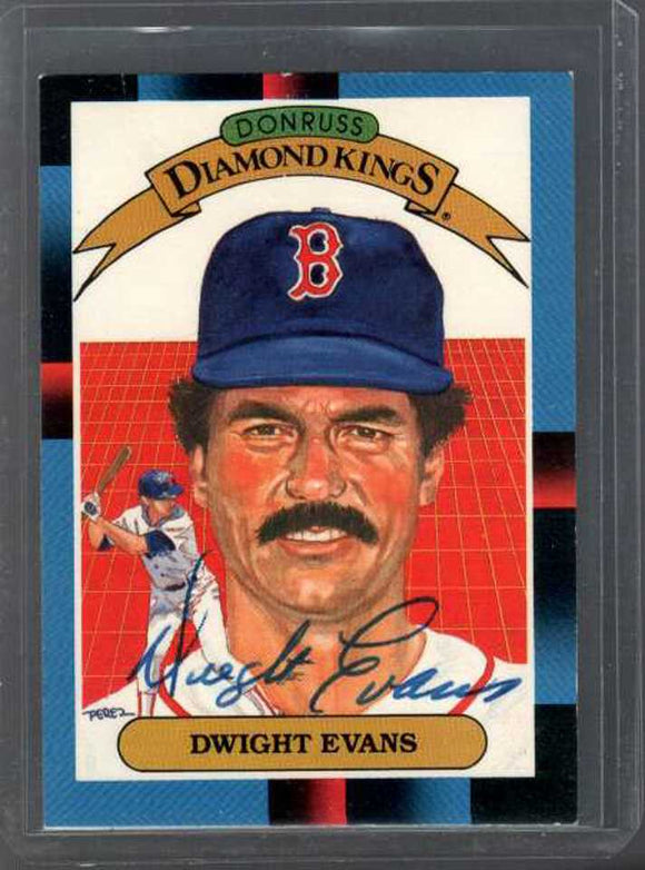 Dwight Evans Signed Autographed 1982 Donruss Diamond Kings Baseball Card - Boston Red Sox