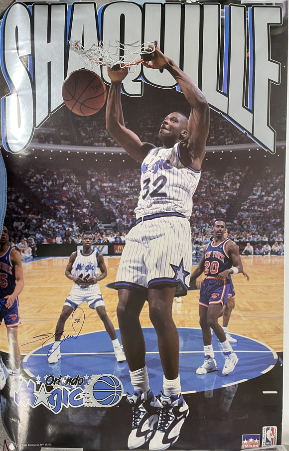 Shaquille O'Neal Signed Autographed Large Wall Poster Orlando Magic - COA Matching Holograms