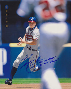 Chipper Jones Signed Autographed 1997 Pinnacle Zenith 8x10 Photo Atlanta Braves - COA Matching Holograms