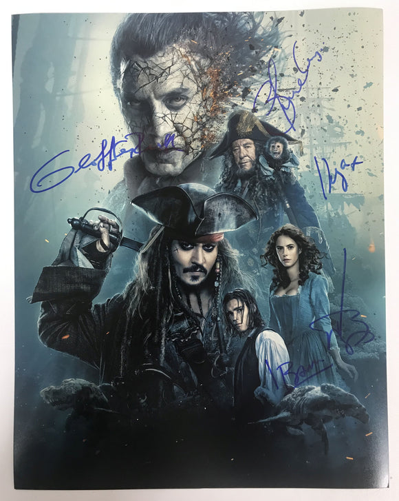 Pirates of the Caribbean: Dead Men Tell No Tales Cast Signed Autographed Glossy 11x14 Photo - COA Matching Holograms