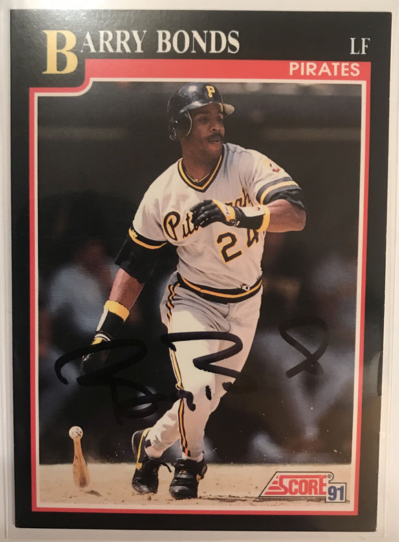 Barry Bonds Signed Autographed 1991 Score Baseball Card - Pittsburgh Pirates