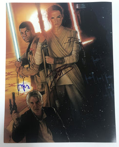 Harrison Ford, Daisy Ridley & John Boyega Signed Autographed "Star Wars" Glossy 11x14 Photo - COA Matching Holograms