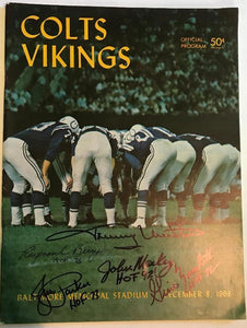 Johnny Unitas, Raymond Berry, Jim Parker, John Mackey & Gino Marchetti Signed Autographed Complete Vintage 1963 Baltimore Colts Program - COA Matching Holograms