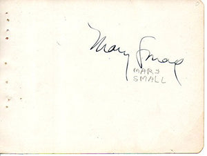 Mary Small (d. 2007) Signed Autographed Vintage Autograph Album Page