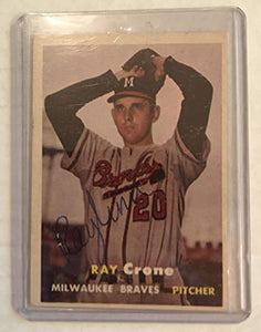 Ray Crone Signed Autographed 1957 Topps Baseball Card - Milwaukee Braves