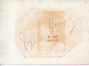 Irene Hervey (d. 1998) Signed Autographed Vintage Cut On Autograph Album Page