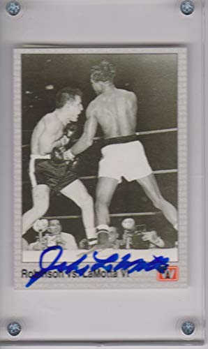 Jake LaMotta Signed Autographed 1991 AW Sports Boxing Card In Heavy Screw-Down Holder