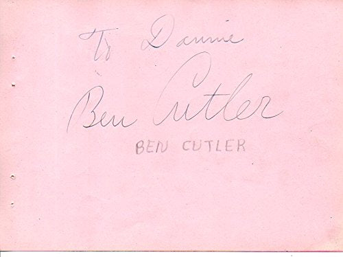 Ben Cutler (d. 2001) Signed Autographed Vintage Autograph Album Page - COA Matching Holograms