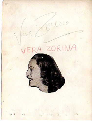 Vera Zorina (d. 2003) Signed Autographed Vintage Autograph Page