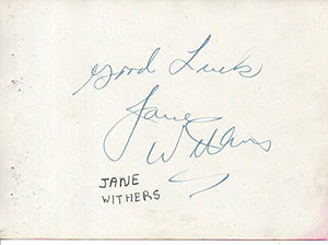 Jane Withers Signed Autographed Vintage Autograph Album Page