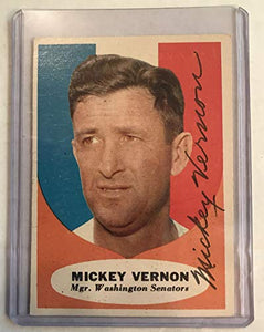 Mickey Vernon (d. 2008) Signed Autographed 1961 Topps Baseball Card - Washington Senators