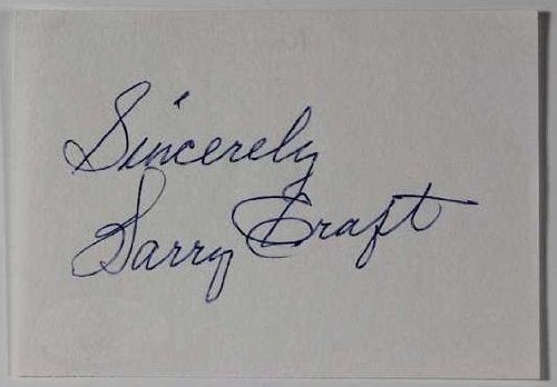 Harry Craft (1915 - 1995) Signed Autographed Vintage Signature Page (JSA Certified)