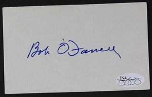Bob O'Farrell (1896 - 1988) Autographed Vintage 3x5 Index Card (JSA Certified)