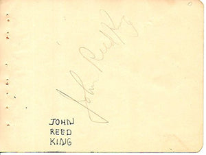 John Reed King (d. 1979) Signed Autographed Vintage Autograph Page