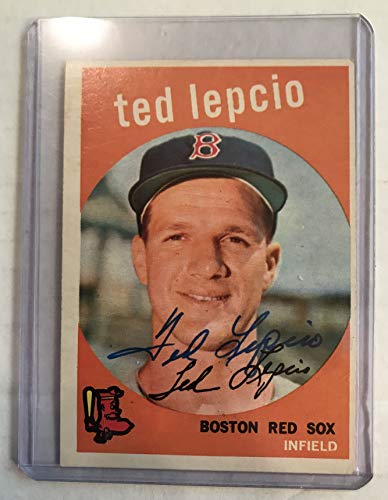 Ted Lepcio Signed Autographed 1959 Topps Baseball Card - Boston Red Sox