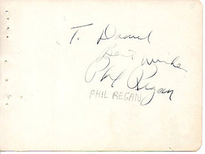 Philip Regan (d. 1996) Signed Autographed Vintage Autograph Album Page
