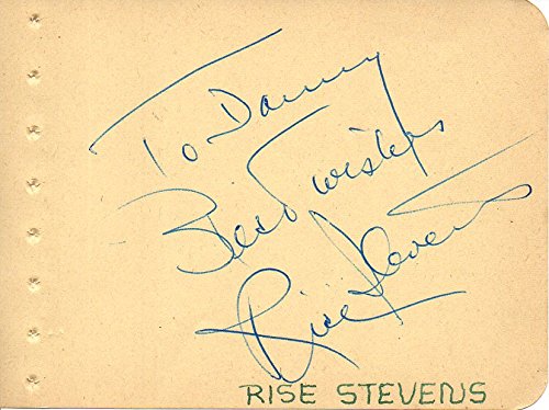 Rise Stevens (d. 2013) Signed Autographed Vintage Autograph Album Page