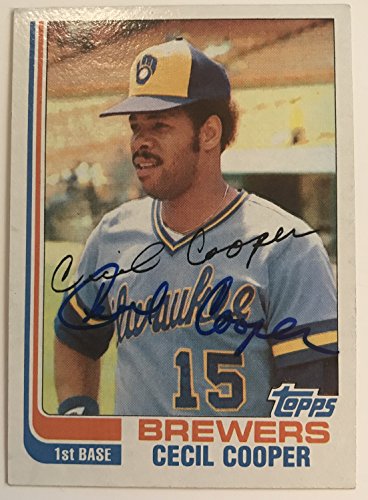 Cecil Cooper Signed Autographed 1982 Topps Baseball Card - Milwaukee Brewers