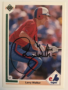 Larry Walker Signed Autographed 1991 Upper Deck Baseball Card - Montreal Expos
