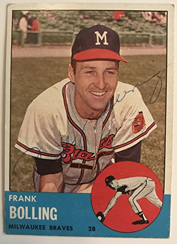 Frank Bolling Signed Autographed 1963 Topps Baseball Card - Milwaukee Braves