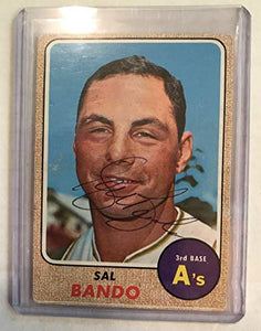 Sal Bando Signed Autographed 1968 Topps Baseball Card - Oakland A's