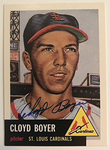 Cloyd Boyer Signed Autographed 1953 Topps Archives Baseball Card - St. Louis Cardinals