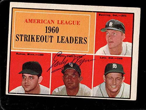Early Wynn (d. 1999) Signed Autographed 1961 Topps Strikeout Leaders Baseball Card - Cleveland Indians
