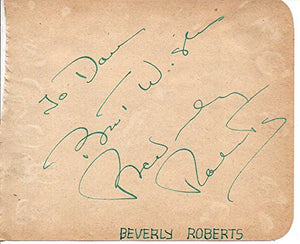 Beverly Roberts (d. 2009) Signed Autographed Vintage Autograph Album Page - COA Matching Holograms