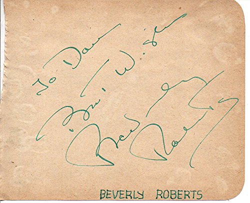 Beverly Roberts (d. 2009) Signed Autographed Vintage Autograph Album Page - COA Matching Holograms