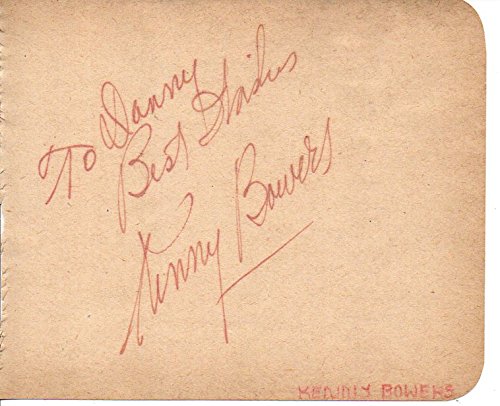 Kenny Bowers (d. 1991) Signed Autographed Vintage Autograph Album Page