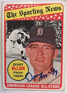 Denny McLain Signed Autographed 1969 Topps Sporting News Baseball Card - Detroit Tigers