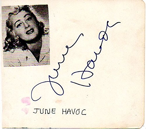 June Havoc (d. 2010) Signed Autographed Vintage Autograph Album Page