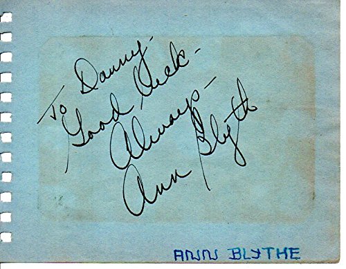 Ann Blyth Signed Autographed Vintage Autograph Album Page - COA Matching Holograms